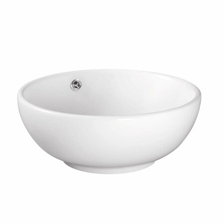 KD GABINETES White Artistic Porcelain Vessel Bathroom Sink, 16.5 x 16.5 x 6.875 in. KD2149340